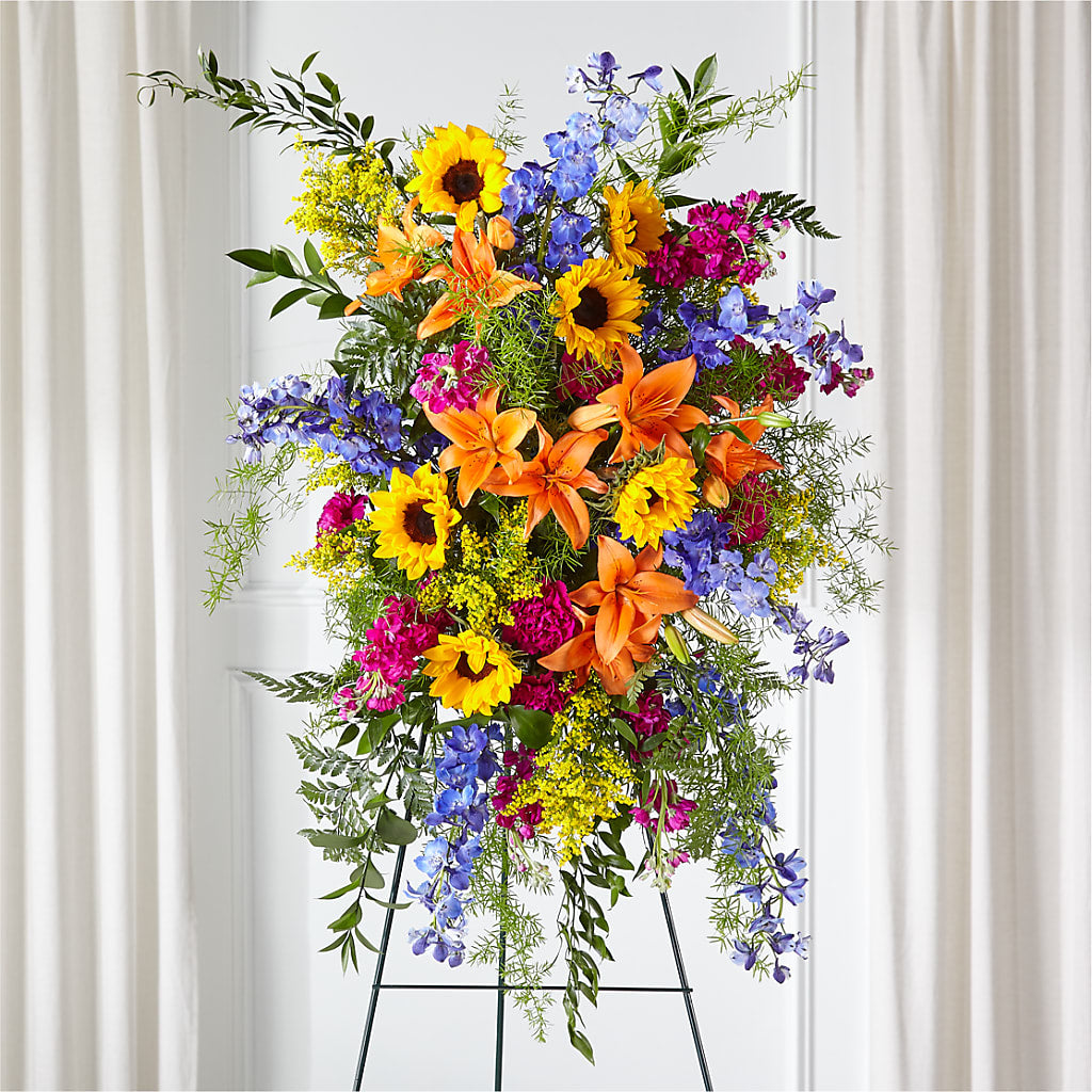 Sunlit Memories Standing Spray (Standard) – A & A FLORIST, Chester SC