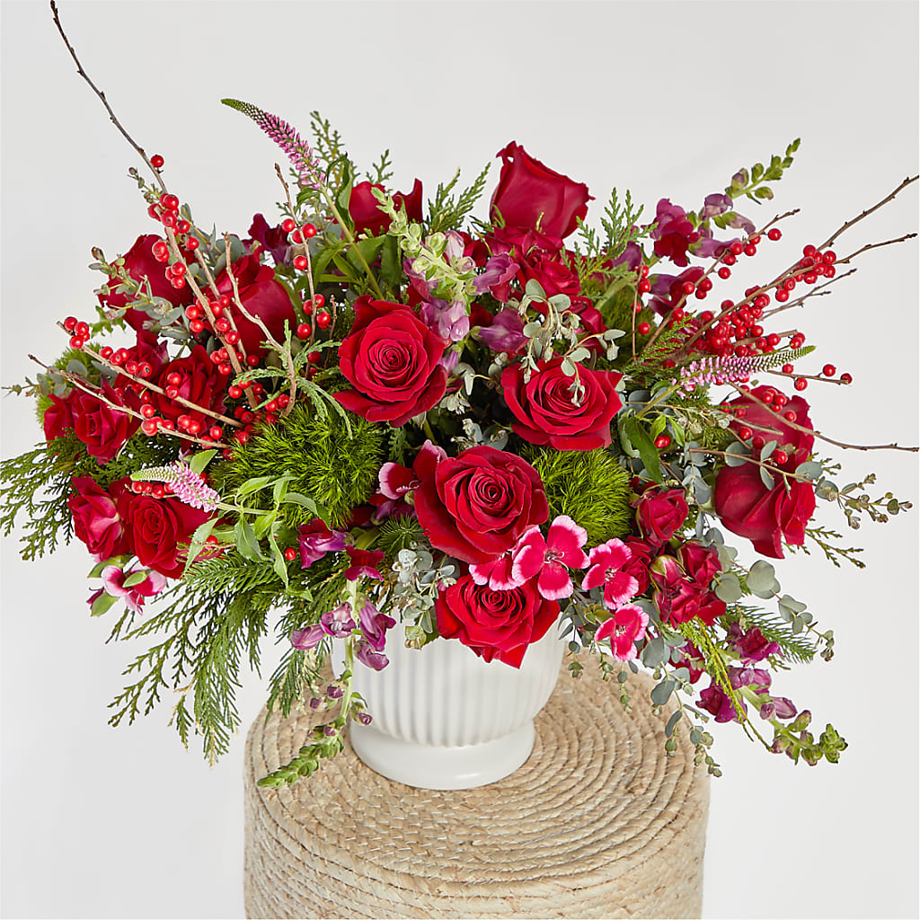 Big Red Bow Bouquet – A & A FLORIST, Chester SC