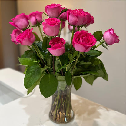 Long Stem Pink Rose Bouquet – A & A FLORIST, Chester SC