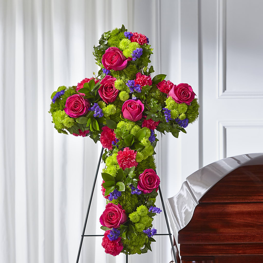 Tribute Rose Floral Cross – A & A FLORIST, Chester SC
